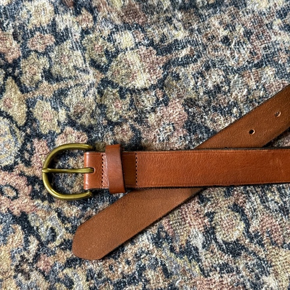 Madewell Medium Perfect Leather Belt - Brown & Gold - Picture 4 of 7